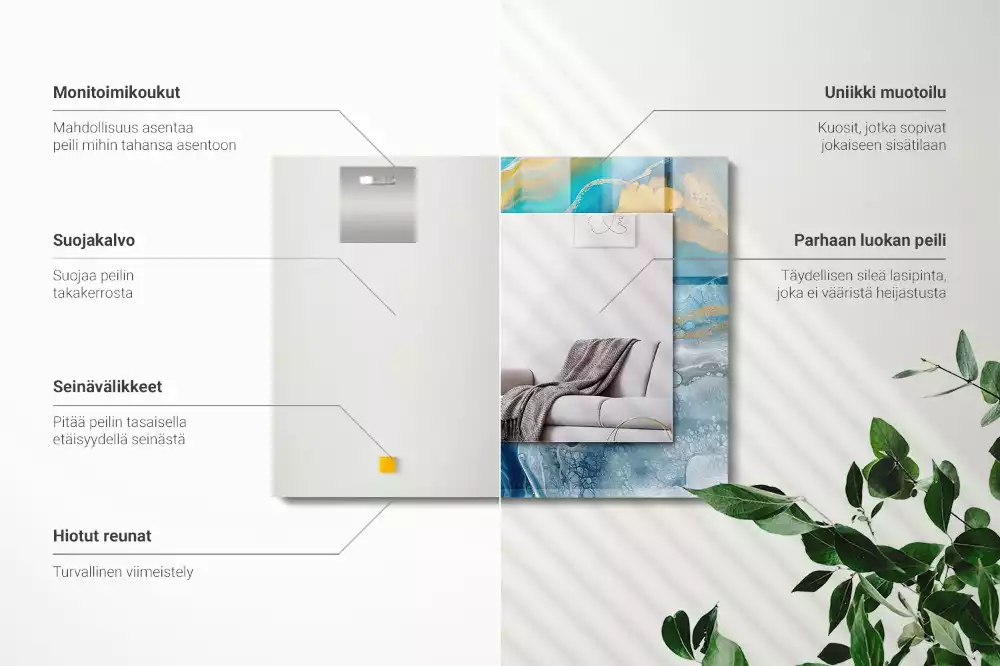 Spiegel mit rechteckigem aufdruck Abstrakter Marmorharz