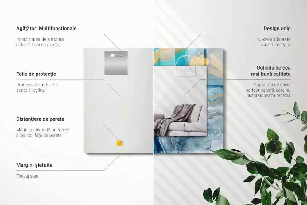 Spiegel mit rechteckigem aufdruck Abstrakter Marmorharz