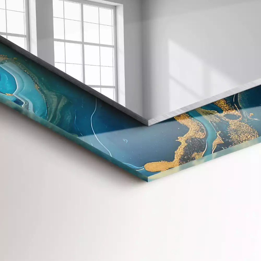 Spiegel mit rechteckigem aufdruck Abstrakter Marmorharz