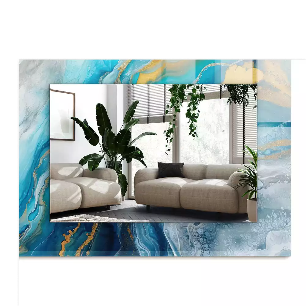 Spiegel mit rechteckigem aufdruck Abstrakter Marmorharz