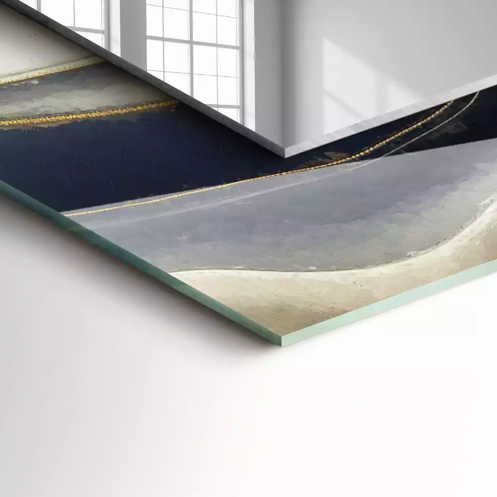 Rechteckiger spiegel Abstrakte Farb‑Wellen