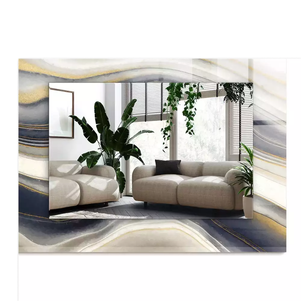 Rechteckiger spiegel Abstrakte Farb‑Wellen