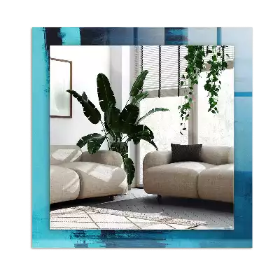 Rechteckiger dekorativer spiegel Abstrakte blaue Kunst