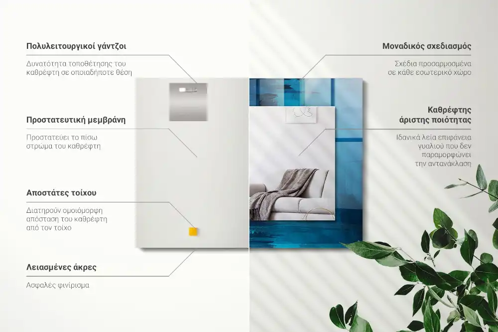 Rechteckiger dekorativer spiegel Abstrakte blaue Kunst