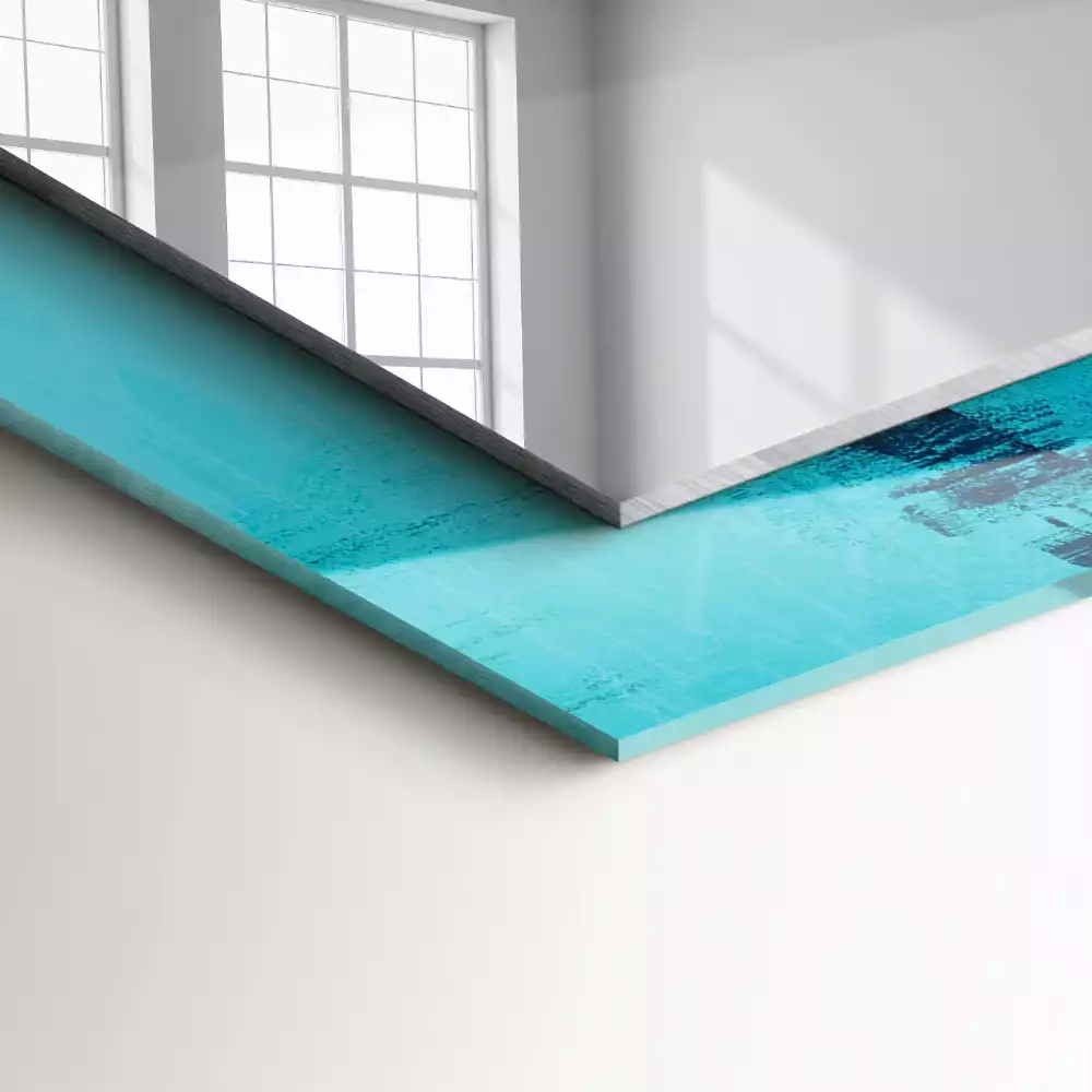 Rechteckiger dekorativer spiegel Abstrakte blaue Kunst
