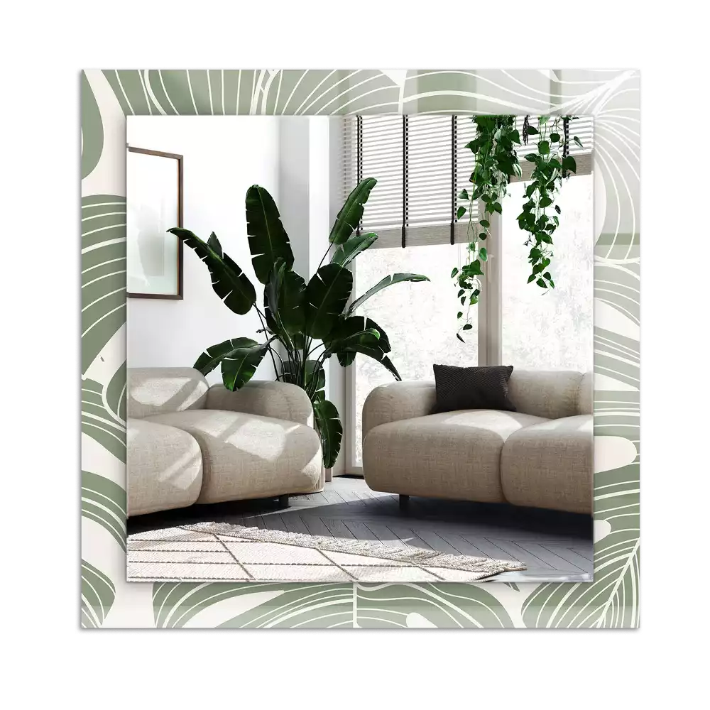 Rechteckiger spiegel Monstera-Blätter
