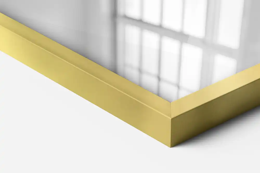 Spiegel rechteckig goldener Rahmen hängend verziert