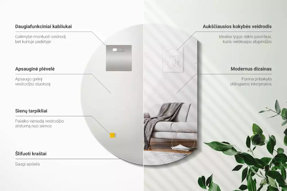 Runder spiegel abgeschnitten ursprünglicher zusatz