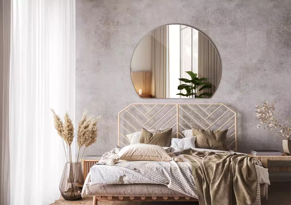 Runder spiegel abgeschnitten ursprünglicher zusatz