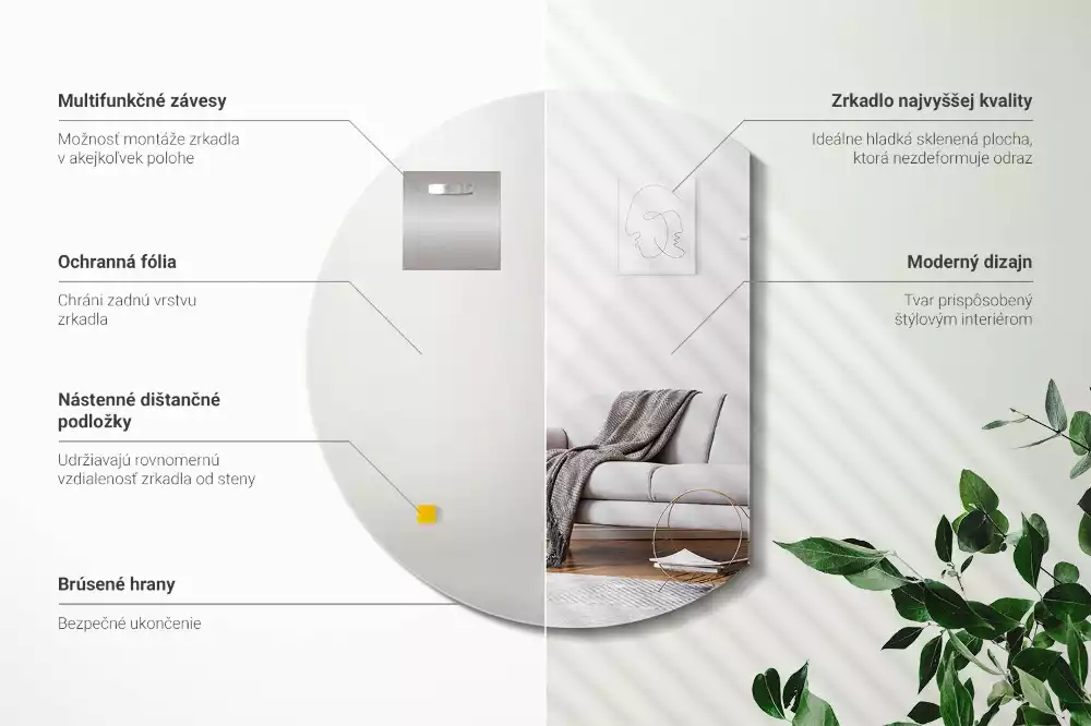 Runder spiegel abgeschnitten ursprünglicher zusatz