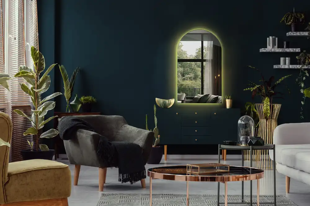 Bogenspiegel mit LED-hintergrundbeleuchtung