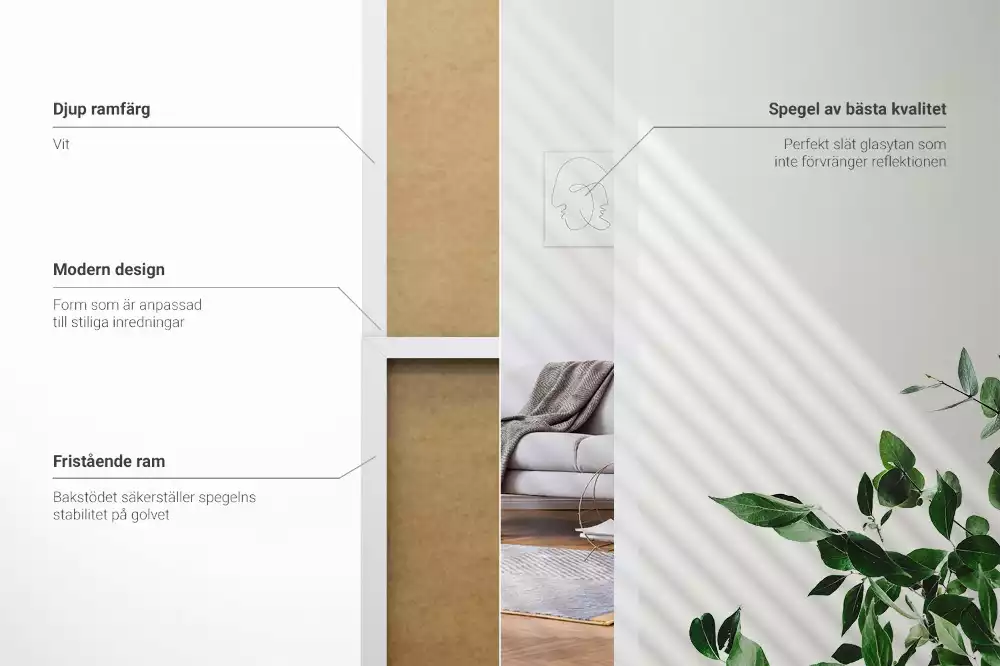 Ganzkörperspiegel mit weißem Rahmen