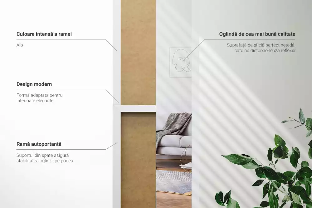 Ganzkörperspiegel mit weißem Rahmen