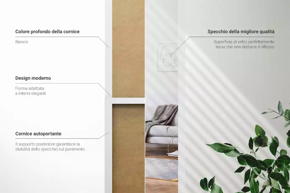 Ganzkörperspiegel mit weißem Rahmen