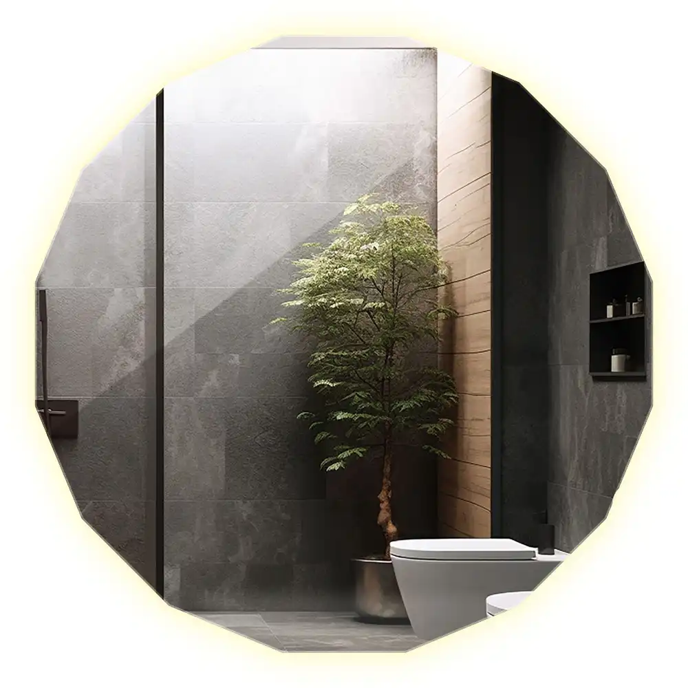 Polygonale Spiegel mit LED-Beleuchtung