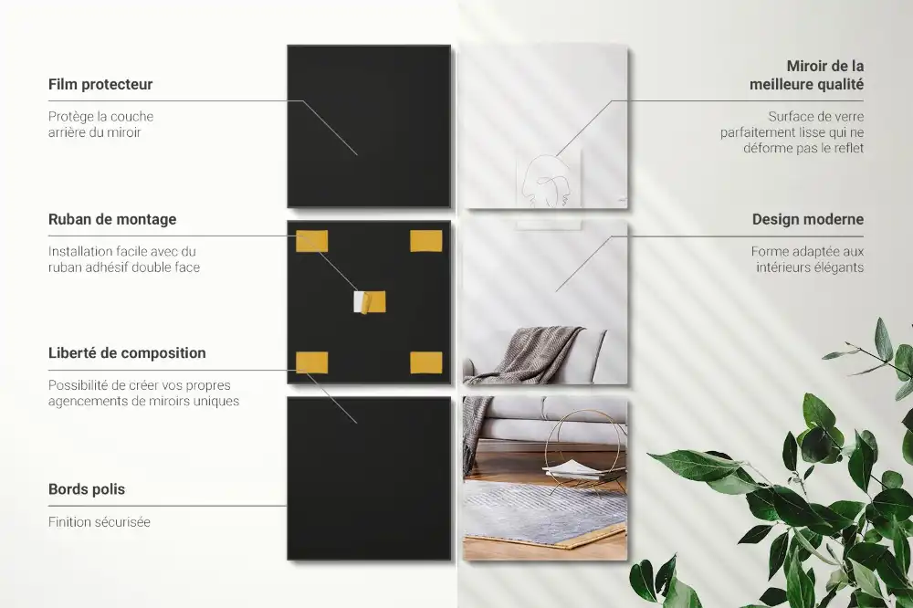 Spiegelfliesen quadratisch dekorativ