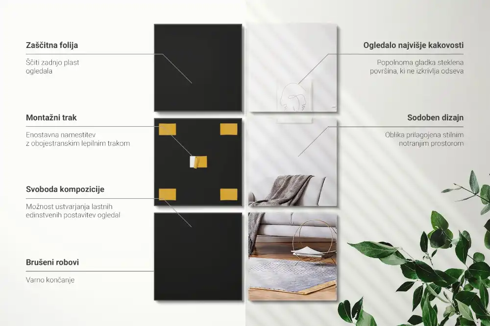 Spiegelfliesen quadratisch dekorativ