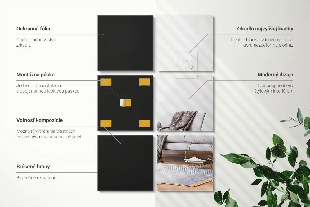 Spiegelfliesen quadratisch dekorativ