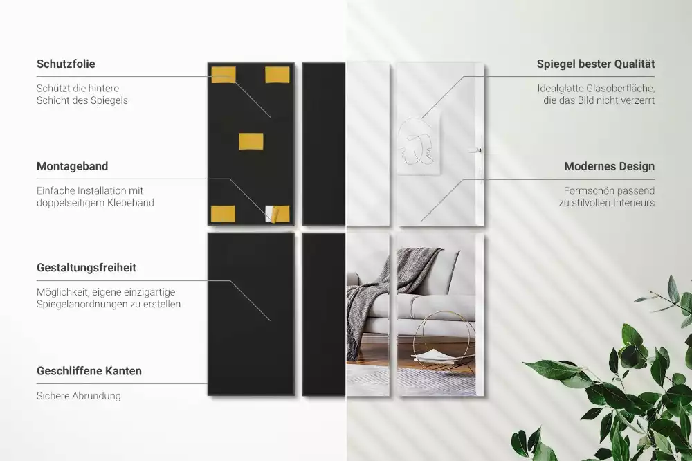 Selbstklebende spiegelfliesen