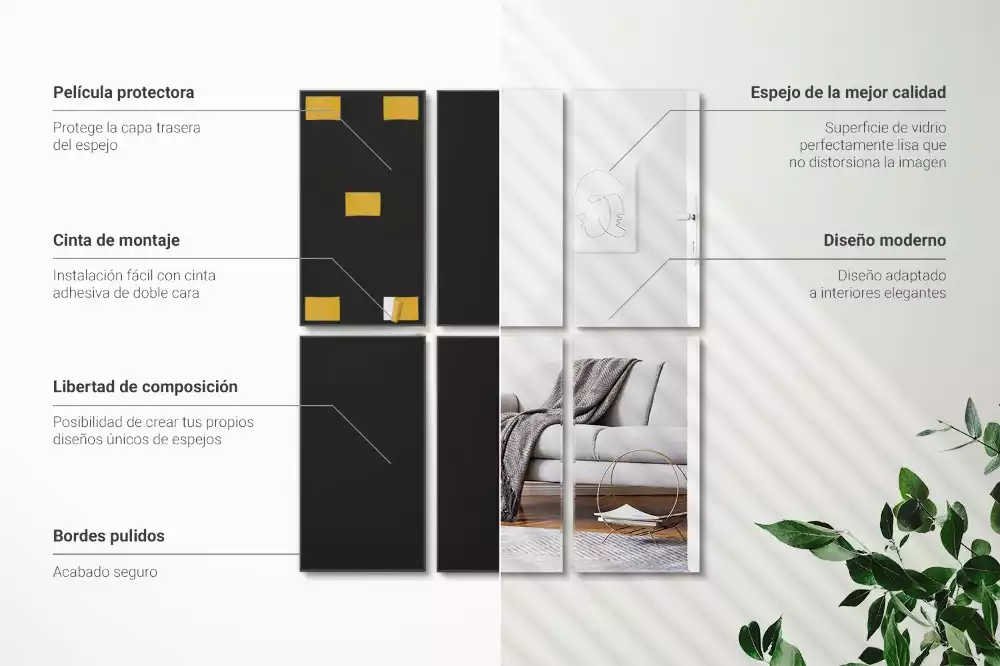 Selbstklebende spiegelfliesen