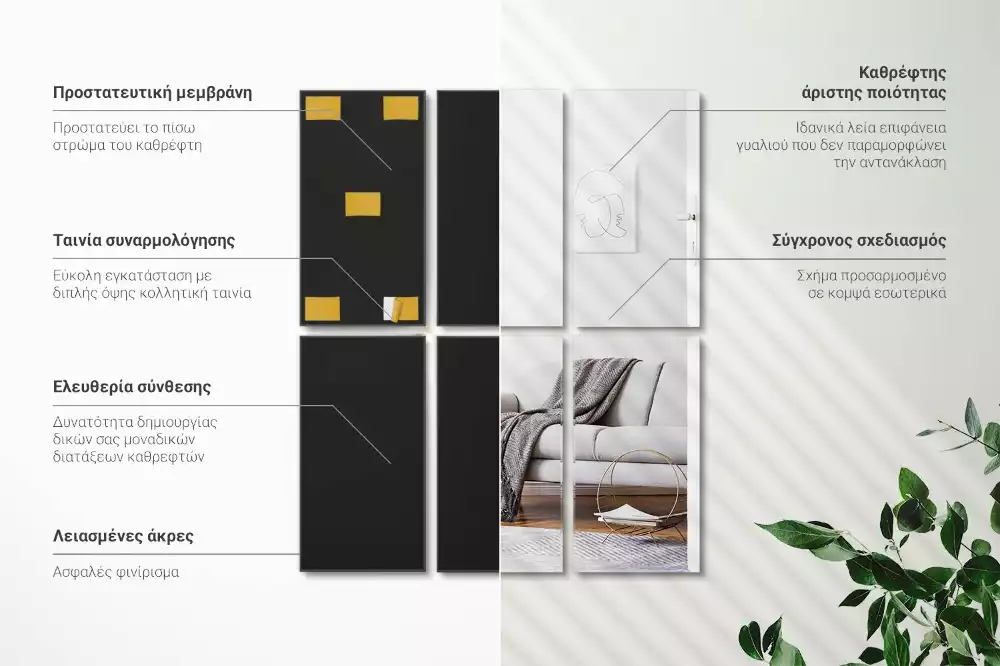 Selbstklebende spiegelfliesen