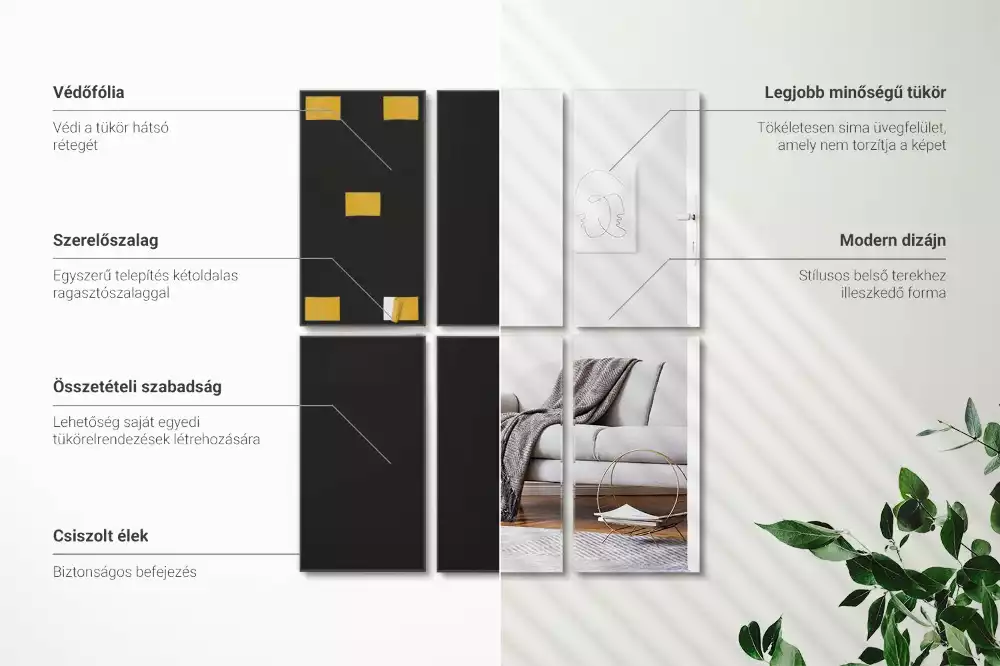 Selbstklebende spiegelfliesen