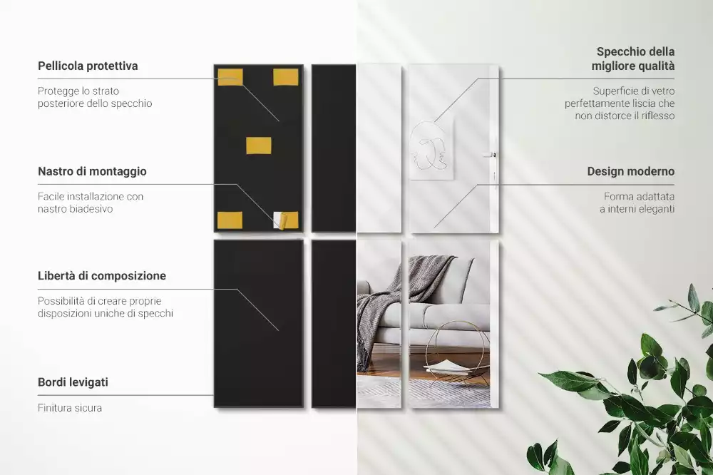 Selbstklebende spiegelfliesen