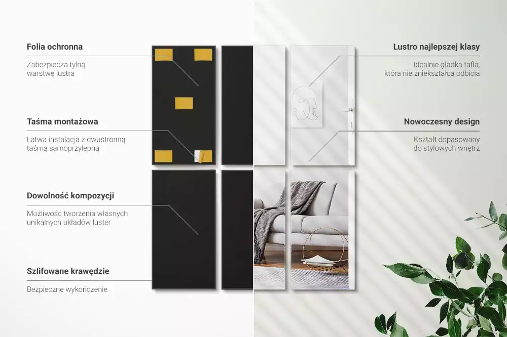 Selbstklebende spiegelfliesen