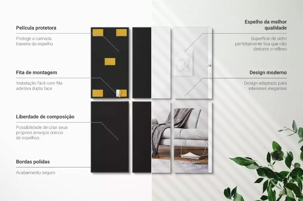 Selbstklebende spiegelfliesen