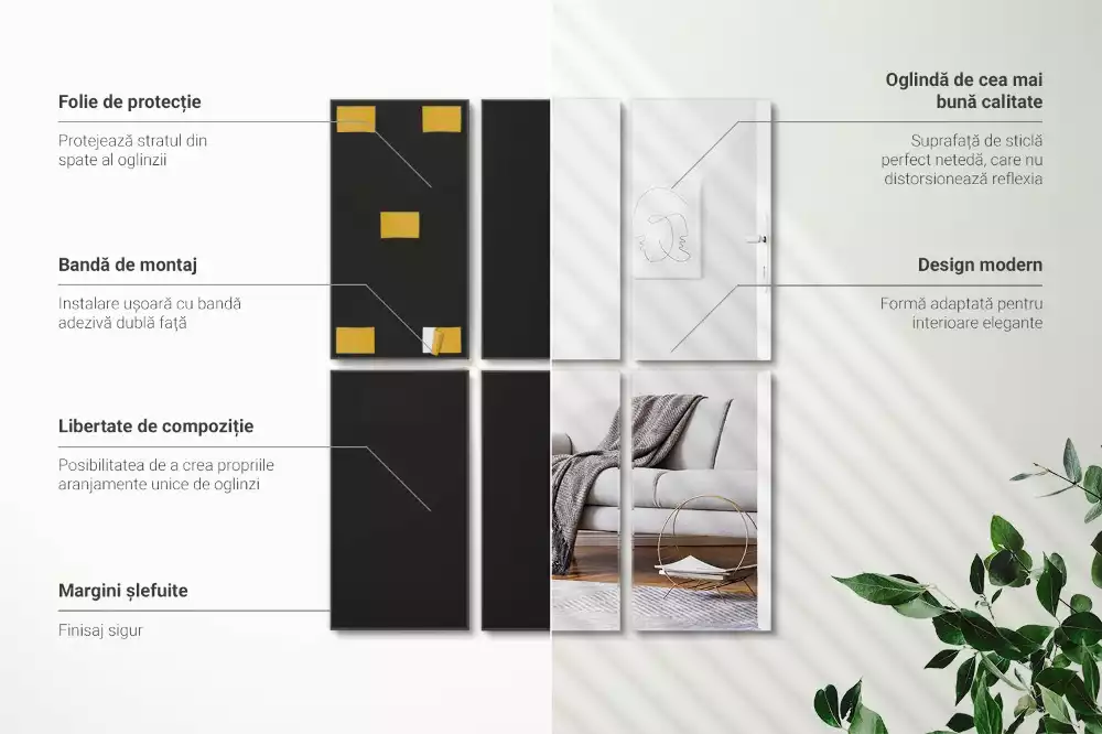 Selbstklebende spiegelfliesen