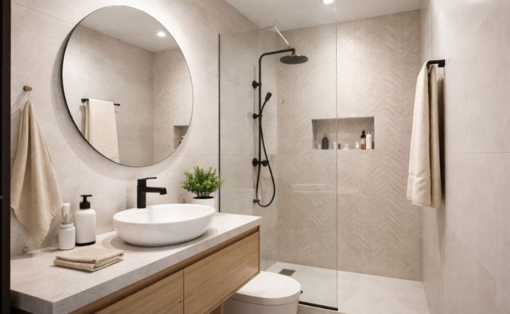 kleines Badezimmer mit Dusche