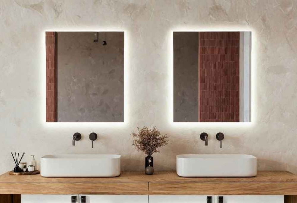 zwei Spiegel im Badezimmer